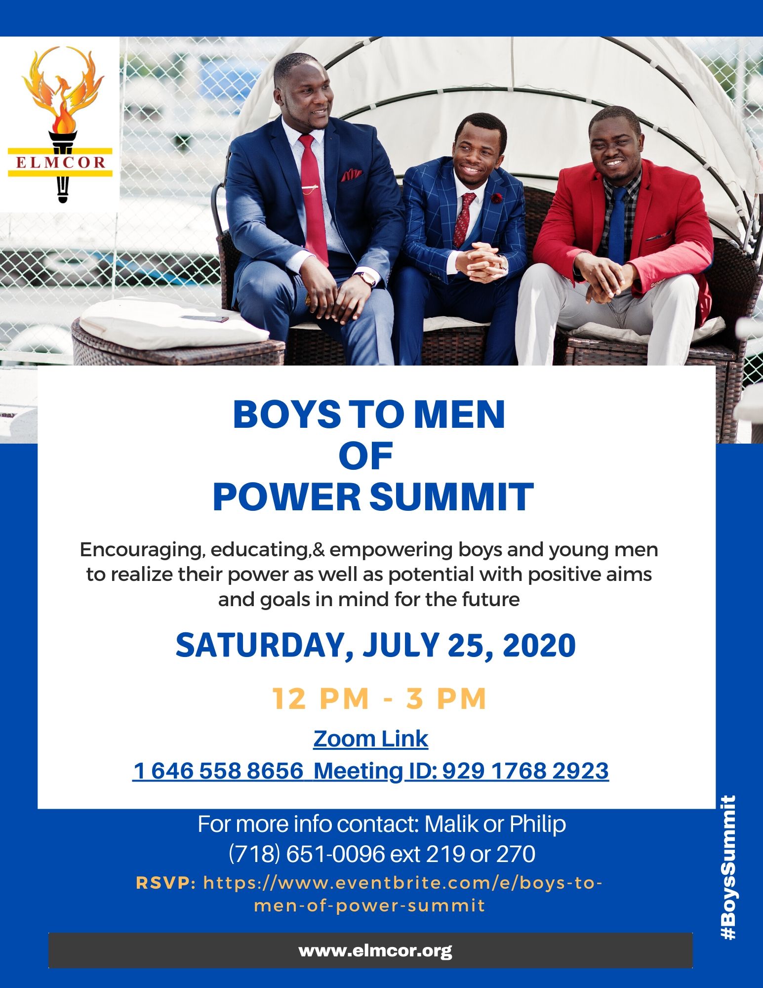 Boys Summit flyer with Elmcor